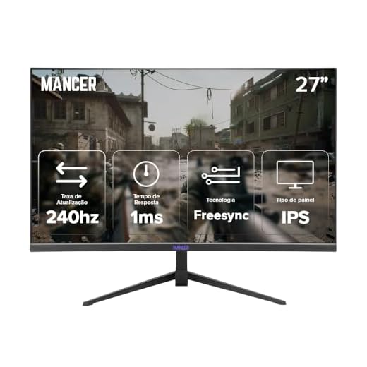 Monitor Gamer Mancer Valak VX240L | 27 Pol | IPS |Curvo | FHD | 1ms | 240Hz | FreeSync | HDMI/DP | MCR-VX240L-BL01