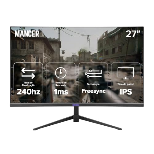Monitor Gamer | Mancer | Valak VX240L | 27' IPS Curvo, FHD, 240Hz, 1ms, FreeSync | Preto | MCR-VX240L-BL01