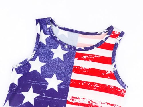 Eledobby 4th of July Girls Dress Independence Day Dresses American Flag Striped Sleeveless Sundress Patriotic Outfits3
