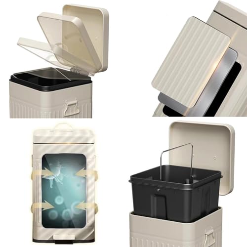Bote de basura rectangular con pedal y cubeta interna de 30L miniatura 5