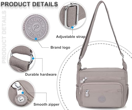 Image of Pealwel Women Shoulder Handbag Roomy Multiple Pockets Bag Ladies Crossbody Purse Tote Top Handle Satchel