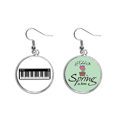 Pendientes de piano eléctrico antialérgicos con colgante decorativo muy ligero