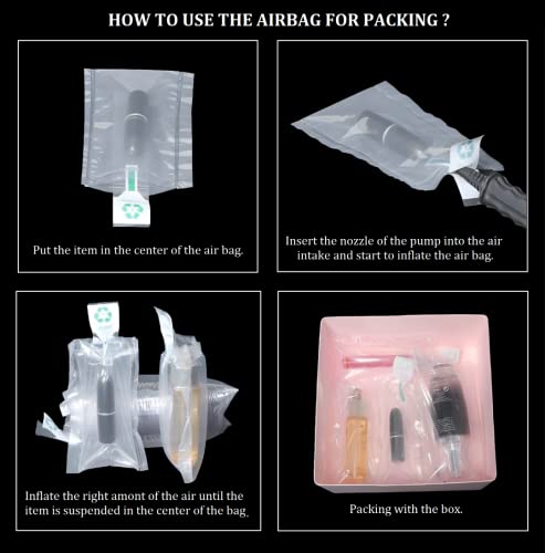 (100 Pack + Free Pump ) Bzqzdai 3.9X5.9Inch Clear Plastic Inflatable Air Packaging Bags Air Bubble Bag Suspension Packaging Air Pillows Air Cushions Buffer Bags Void Fill Cushioning For Shipping And Packaging #TOP3