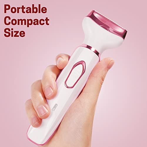 Vacto-Electric-Razor-for-Women-4-in-1-Womens-Body-Hair-Removal-Pubic-Shaver-Bikini-Trimmer-for-Eyebrow-Face-Body-Underarm-Portable-Ladies-Shaver-Womens-Trimmer-USB-Rechargeable-IPX7-Waterproof