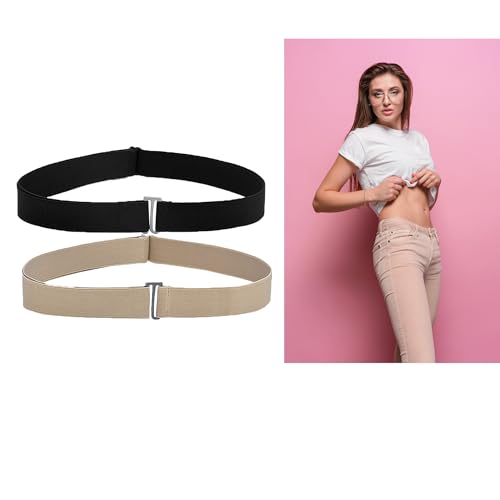 Crop Band for T-Shirts,Tuck Band, Sweater Tuck Band belts (Black+Khaki)4