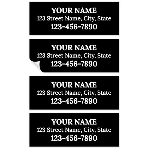 Custom Black Golf Club ID Labels Personalized Golf Club Name Sticker 0.75x2 Inches Set of 30 4 Mil Vinyl Decal Stickers Weather Resistant Made in USA by My Sign Center