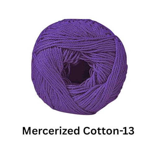 Image of VCR 4 Ply Violet 100% Mercerized Cotton Yarn, 60 Grams Hank, 190 Meters Length, Cotton Combed Ball, Smooth and Glossy Crochet Yarn for Crochet and Knitting, Pack of 1, Suitable for DIY Crafts
