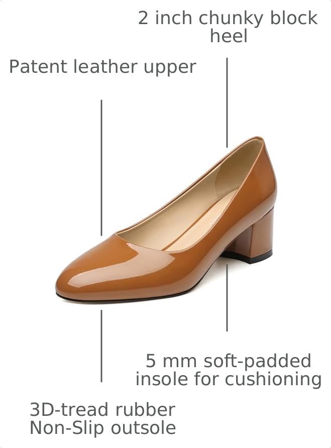 Image of SKYSTERRY Women's Low Heel Dress Pumps Shoes 2 Inch