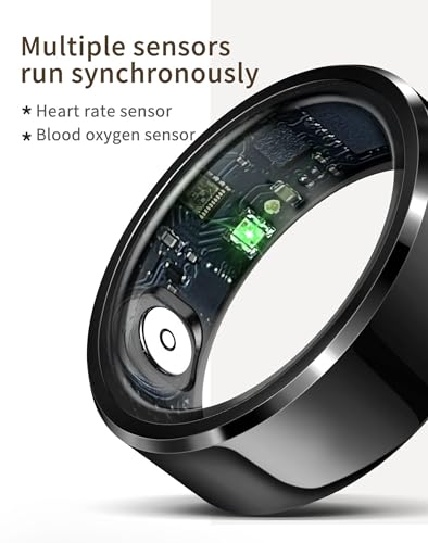 Smart Rings for Men Health Ring Heart Rate Monitor Sleep Monitor Smart Fitness Tracker Rings for Women Gesture Control Photography Pedometer Step Counter Waterproof Compatible with iOS Android Phones