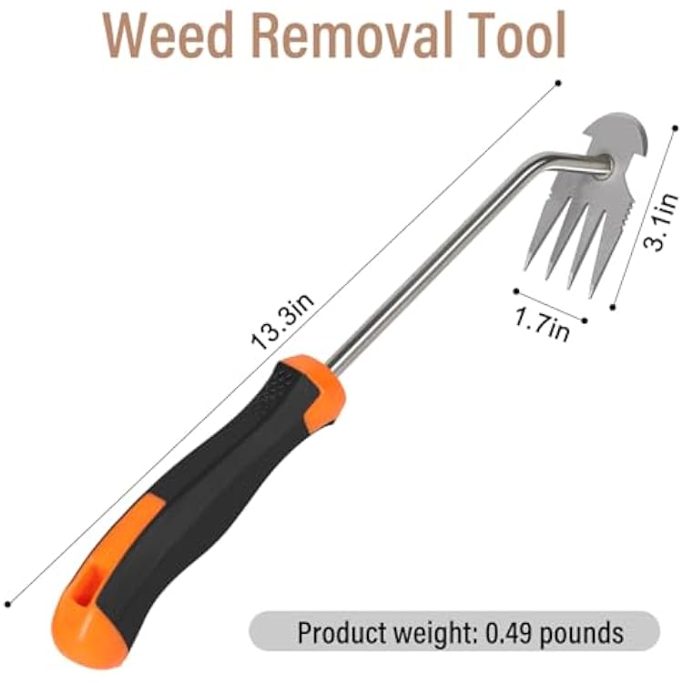 SIXCAR Weed Remover Tool,Portable Garden Weeder Tool,New Gardening Weeding Tools,for Garden Hand Tools for Vegetable Gardening Backyard Farm Planting & Uprooting Weeding Tool (Rubber Handle)