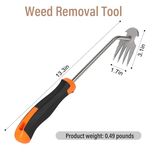 Weed Puller Tool,Portable Garden Weeder Tool,2024 New Gardening Weeding Tools,for Hand Weeder Puller for Vegetable Gardening Backyard Farm Planting & Uprooting Weeding Tool (Rubber Handle) - Image 3