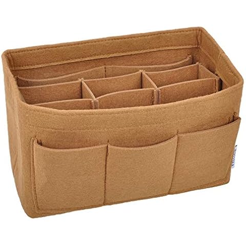 Vercord Felt Purse Organizer Handbag Insert Liner Shaper Bag in Bags for Speedy Neverfull Tote Brown Small Cover