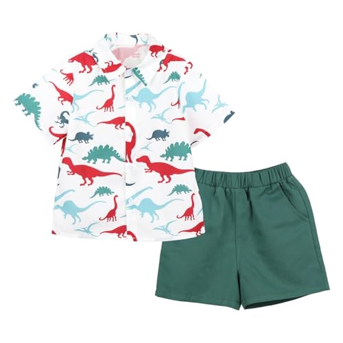 Image of Little Bitty Toddler Boy Clothes Boys Summer Outfits Cotton Short Sleeve T-Shirt & Shorts Set 2-7Yrs