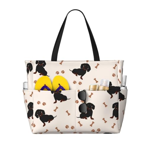 Sac de plage teckel mignon, le cabas tendre qui fait sourire vos sorties
