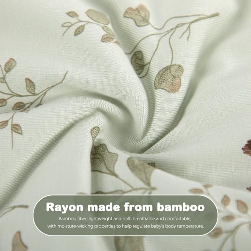 Image of Mosebears Unisex Rayon Made from Bamboo Sleep Sack with 2-Way Zipper,2.5 Tog Baby Winter Sleep Sack(Green Animal,6-18 Months)
