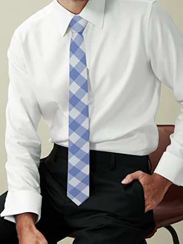 Image of Mantieqingway Mens Skinny Ties,2.56 inch Cotton Neckties Striped Plaid Ties for Groom Groomsmen Wedding Party Christmas