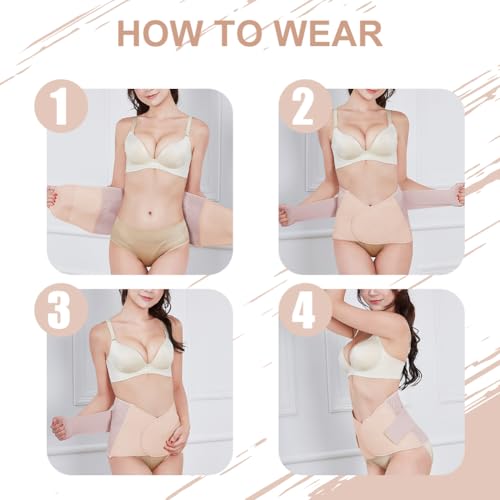 ACWOO Faja Postparto, Faja Abdominal Postparto, Recuperación con Correas Doble Ajuste, Lumbar para Mujer, Moldeador de Cintura, Envoltura para el Sudor de Barriga - imagen 6