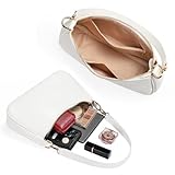 WantGor Clutch Tote Handtaschen, Umhängetasche für Frauen Crossbody Taschen Mini Hobo Bag Retro Vegan Leder Trendy Handtasche (Weiß)