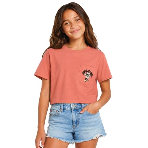 Image of Volcom Girls Shirts - Casual Crewneck Short Sleeve Graphic Tee Trendy Tops - Breathable Girls Summer Clothes