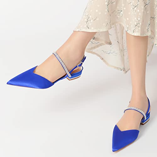 Womens Slingback Flats Shoes for Wedding Bride Comfortable Bridal Shoes,Champagne,8.52