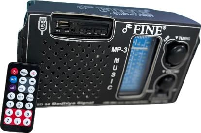 Image of FINE 3 Band FM /AM Radio with Bluetooth USB /TF, Remote FM Radio (Black)