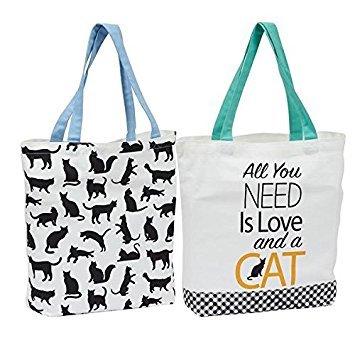 DII Design Imports Cat's Meow Dish Towel Set of 2 Black White