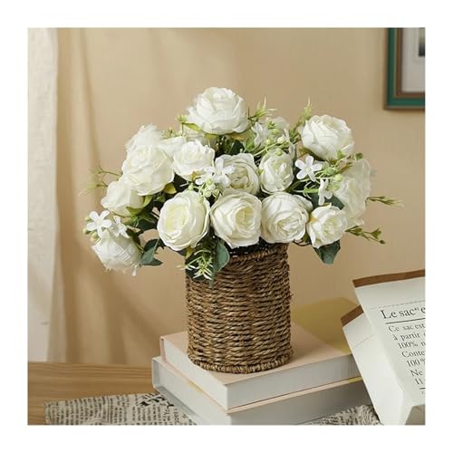 Flores artificiales para arreglo de ramo sin mantenimiento en casa 3