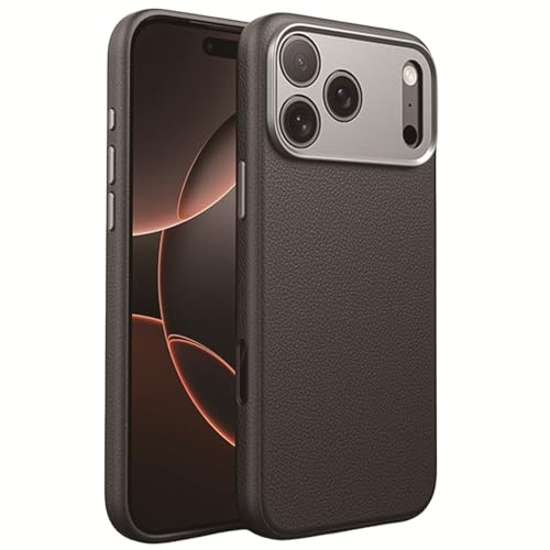 Coque iPhone 17 Pro MagSafe cuir noir contre les rayures de caméra
