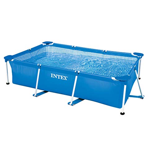 Intex Rectangular Frame Pool 260×160×65 cm | rechteckiger Aufstellpool mit Stahlrahmen & PVC-Wänden | 2282 l Wasserinhalt | stabil & einfach aufzubauen