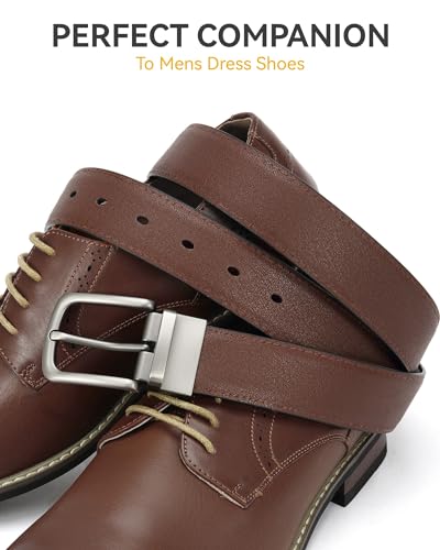 Image of CHAOREN Reversible Belt Men 1 Piece - 1.25 inch Leather Dress Belt