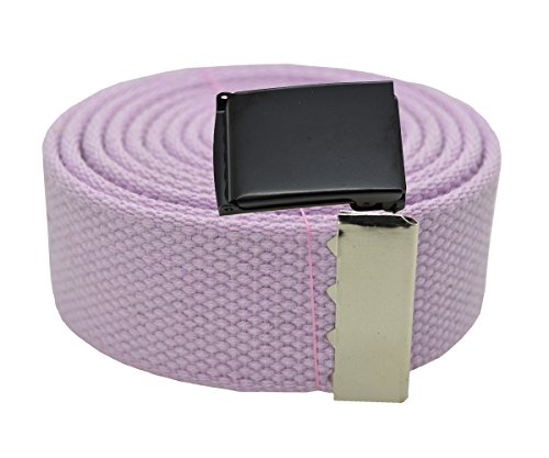 Plain Canvas Military Web Belt & Black Flip Buckle 60 Inch