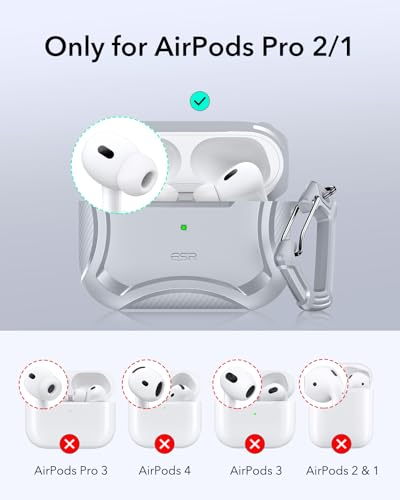 Image of ESR for AirPods Pro 2nd Generation Case, Compatible with Airpods Pro Case 2nd /1st Gen (2023 /2022 /2019), Compatible with MagSafe, Powerful Drop Protection, Magnetic Lid,Gray