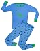 Leveret Dinosaur Blue 2 Piece Pajama Set 100% Cotton 3 Years