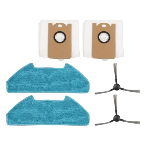 Kit de trapo de fregona de repuesto, bolsas y cepillo lateral para aspiradora robot Redkey R10, juego de limpieza 3 en 1 con almohadillas de microfibra, bolsas para el polvo y cepillos resistentes