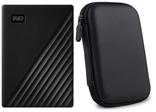Image of Western Digital WD 2TB My Passport Portable External Hard Drive, Black 256B and Shaurya Hard Disk Drive Pouch case for 2.5 inch HDD Cover WD Seagate Slim Sony Dell Toshiba (Black)