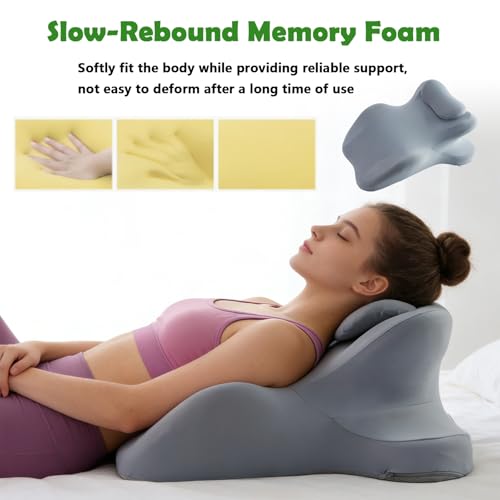 RSN Ergonomic Foam Wedge Pillow, 27° Angled Support for Neck and Waist, Multi-Position Support Pillow (Gray) by RSN - Used condition - Image 6