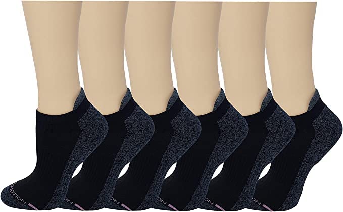 Image of Dr. Motion 6 Pairs Womens Low Cut Ankle Cushioned Breathable Compression Socks