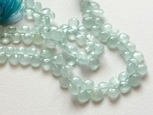 Aigue-marine uni en forme de cœur de 15 pouces pour création perles - 3