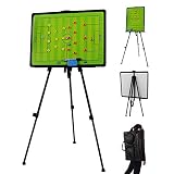 Wgwioo Football Magnetic Tactic Coaching Board, Foldable Soccer Strategy Board with Display Stand, C
