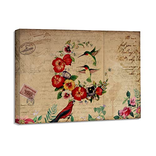 Affiches d'œuvres d'art oiseaux et fleurs décoration murale salon