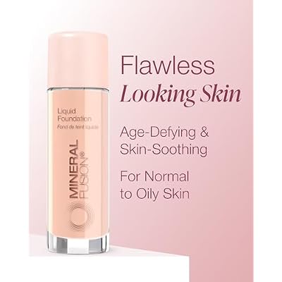 Mineral Fusion Full Coverage Liquid Foundation (Cool 1, Fair) - Lightweight & Hydrating Matte Finish Makeup - With Skin Soothing Green Tea, Lavender - Hypoallergenic, Fragrance-Free - 1 Fl Oz