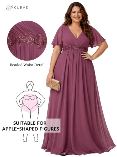 Image of Ever-Pretty Plus Women's Chiffon Plus Size Formal Mother of Bride Dresses