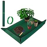 Extra Large Repotting Mat for Indoor Plant Transplanting and Mess Control, 43' X 29' Thickened Waterproof, Foldable and Easy to Clean, Suitable for Succulent Plants, Green