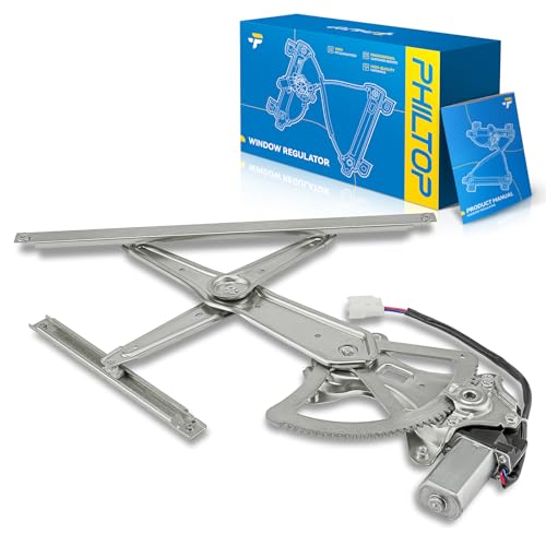 Image of PHILTOP Front Left Driver Side Power Window Regulator and Motor Assembly Compatible with 2003-2008 Toyota Matrix 2003-2008 Pontiac Vibe Replaces 741-138,2 Pins