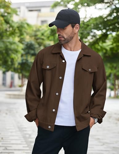 COOFANDY Men's Cotton Denim Jacket Lightweight Trucker Western Jackets Casual Fashion Jean Coat2