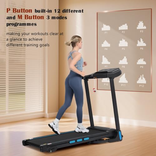 Image of Treadmill Walking Pad Electric Foldable | 3.5HP Hydraulic Auto Incline 350Lbs Capacity | 10MPH Heart Rate Bluetooth Type C | Compact Small Spaces Home Gym