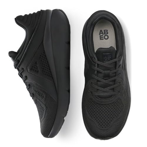 ABEO MXV Shift Walking Shoes for Women | Plantar Fasciitis Relief | Orthopedic Shoes for Women | Removable Orthotic Inserts Black Black, 8 Wide