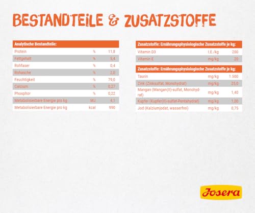 JOSERA Filet Pures Huhn (16 x 70 g) | Adult | Premium Nassfutter für ausgewachsene Katzen | Pures Huhn mit 40% Hühnerfilet | getreidefrei | Katzenfutter nass im Frischebeutel | 16er Pack