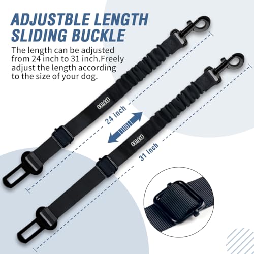 Image of COOYOO Dog Seat Belt,3 Piece Set Retractable Dog Car Adjustable Seatbelts for Vehicle Nylon Pet Safety Heavy Duty & Elastic & Durable Car Harness for Dogs