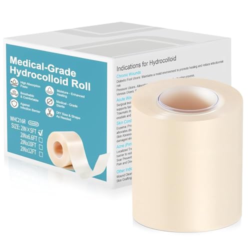 Image of Hydrocolloid Roll, Hydrocolloid Tape Roll for Skin Protection, Ideal for Daily Skincare and Wound Care Management, Water-Resistant Adhesive Bandage for Skin Types
